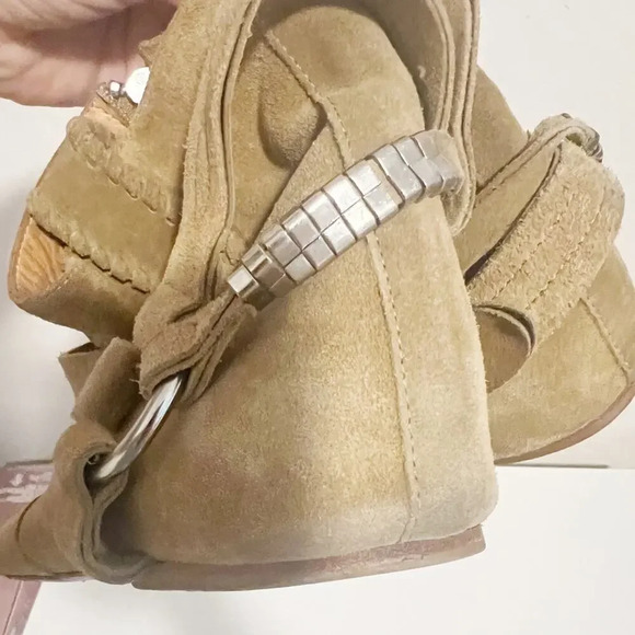 ISABEL MARANT ETOILE Suede Tan Gaucho Ankle Boots size 40 - Picture 10 of 12